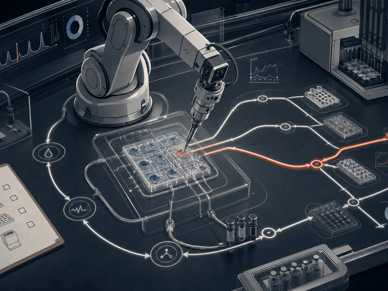 Hero image for "When the Lab Picks Its Own Next Experiment: Agents Cross From Desk to Bench"